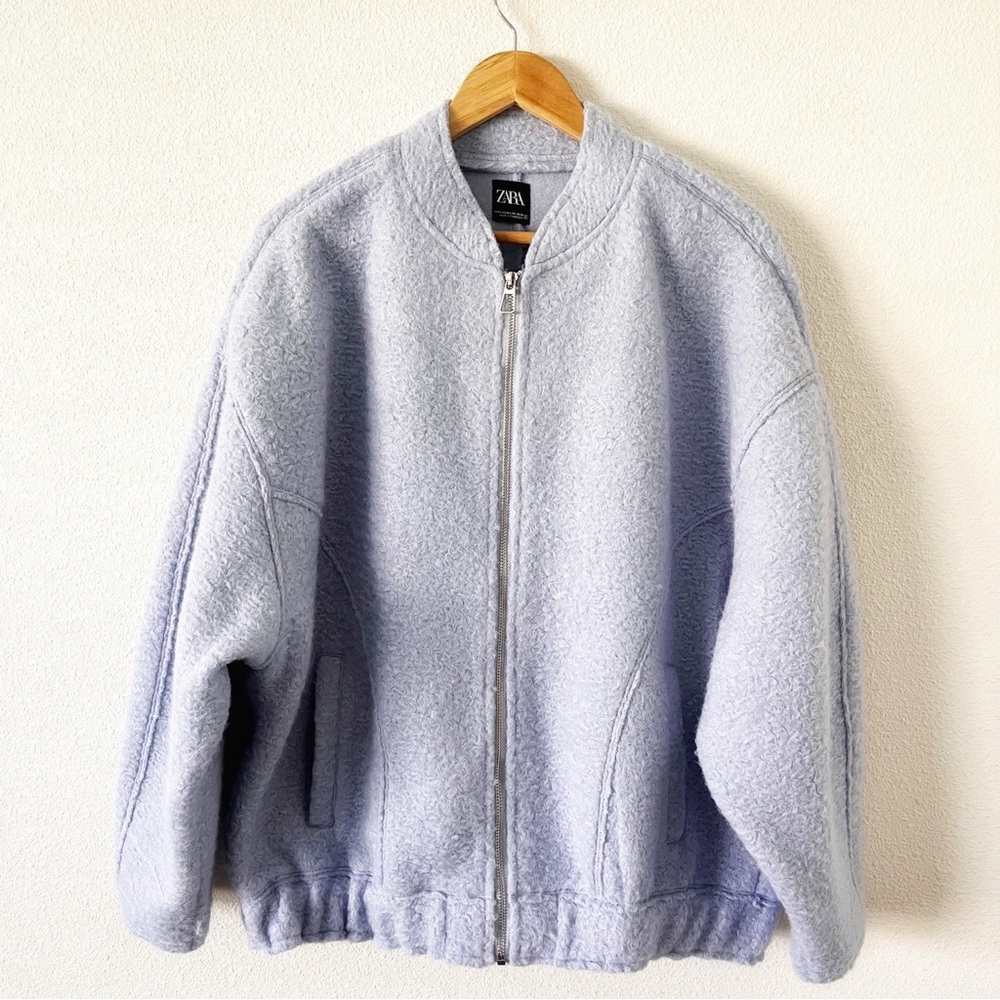 Zara Light Blue Bomber Jacket Size M